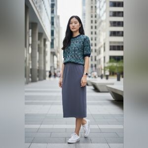 🌴NWT NATIONAL Grey Jersey Knit Skirt